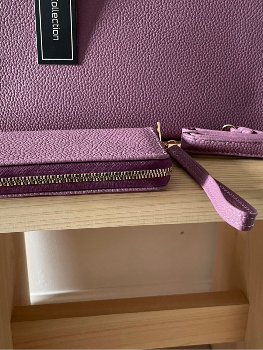 BNWT Jane Birkin inspired purse/bag in mauve pink/purple - Picture 3 of 11
